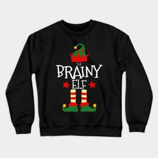 Brainy Elf Matching Family Group Christmas Party Pajamas Crewneck Sweatshirt